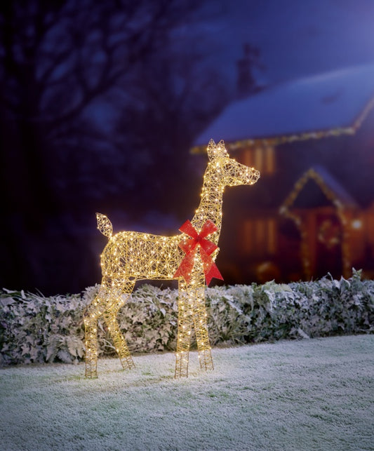 Premier Lit Golden Elegance Twist Tall Standing Deer 1.1m