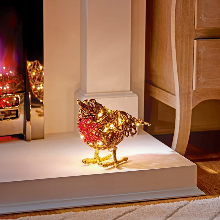 Premier Multi Action Lit Robin 30cm - 50 Warm White LEDs