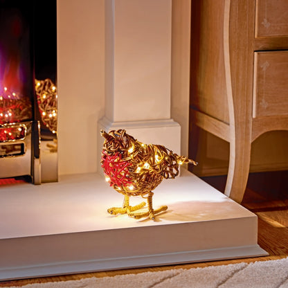 Premier Multi Action Lit Robin 30cm - 50 Warm White LEDs