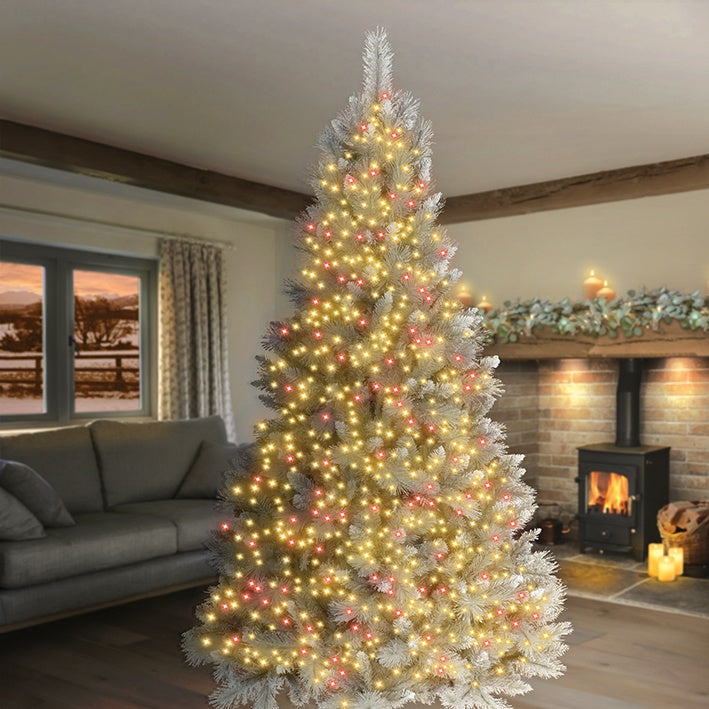 Premier 1000 LED Multi Action Treebrights Red/Warm White - Clear Cable