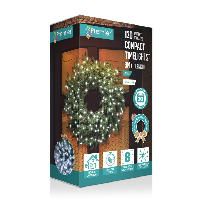 Premier 120 LED Multi Action Compact Timelights White