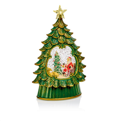 Premier Lit Water Globe Tree with Star 26cm