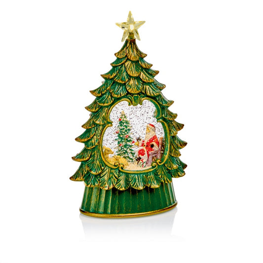 Premier Lit Water Globe Tree with Star 26cm