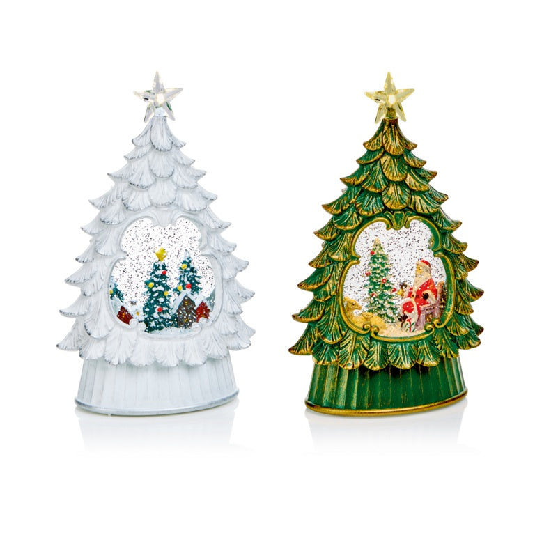 Premier Lit Water Globe Tree with Star 26cm