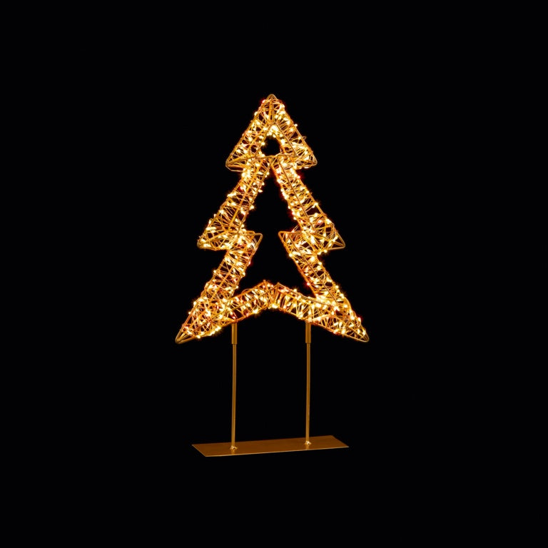 Premier Twinkling Lit Gold Table Top Tree 45cm Red/Warm White