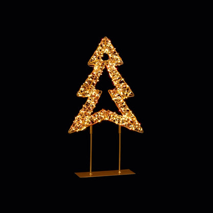 Premier Twinkling Lit Gold Table Top Tree 45cm Red/Warm White