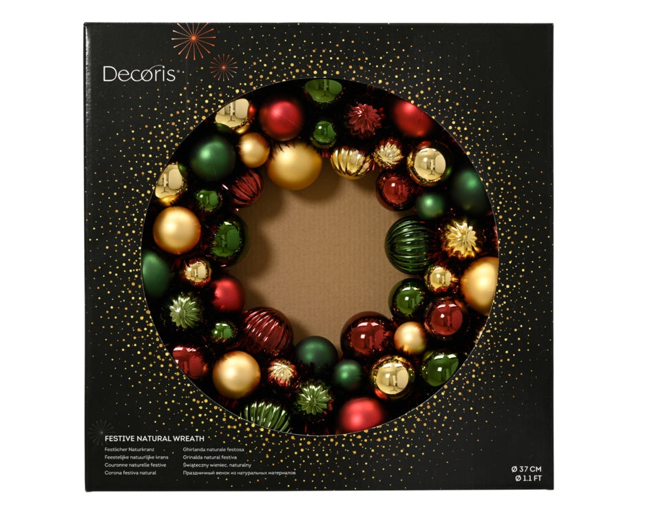 Kaemingk Wreath Polystyrene Multi Coloured 38cm