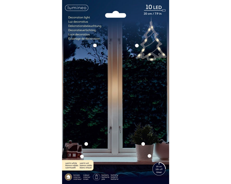 Kaemingk Micro Led Window Light 10 LED's Transparent/Warm White