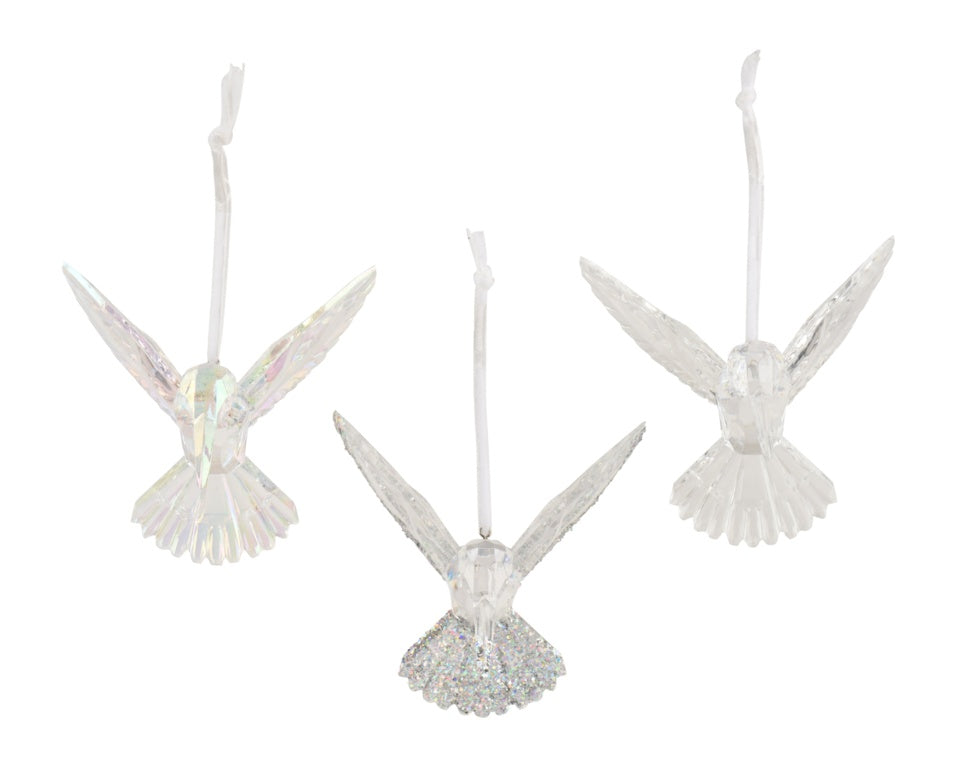 Kaemingk Transparent Hummingbird Polystyrene H9cm