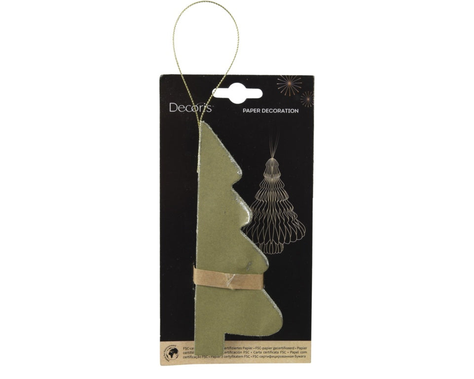 Kaemingk Tree Paper Green H15cm