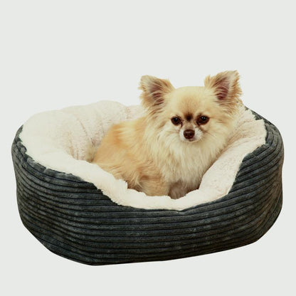 ROSEWOOD Grey Jumbo Cord Plush Dog Bed Large