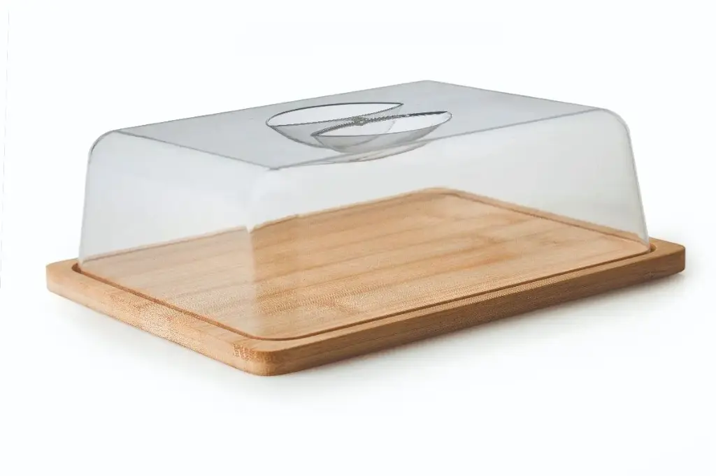 Blue Casa Food Cover With Bamboo Base Oblong