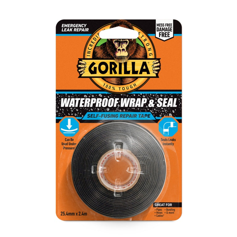 Gorilla Black Silicone Tape Waterproof Wrap & Seal 25.4mm x 2.4m