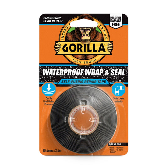 Gorilla Black Silicone Tape Waterproof Wrap & Seal 25.4mm x 2.4m