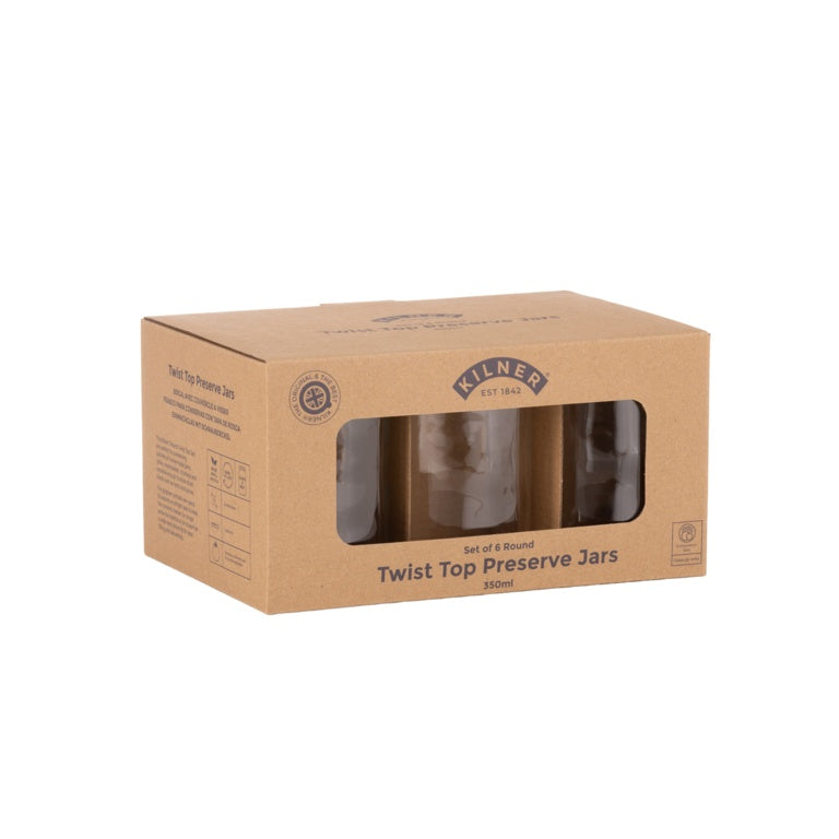 Kilner Round Twist Top Jars Set 6 370ml