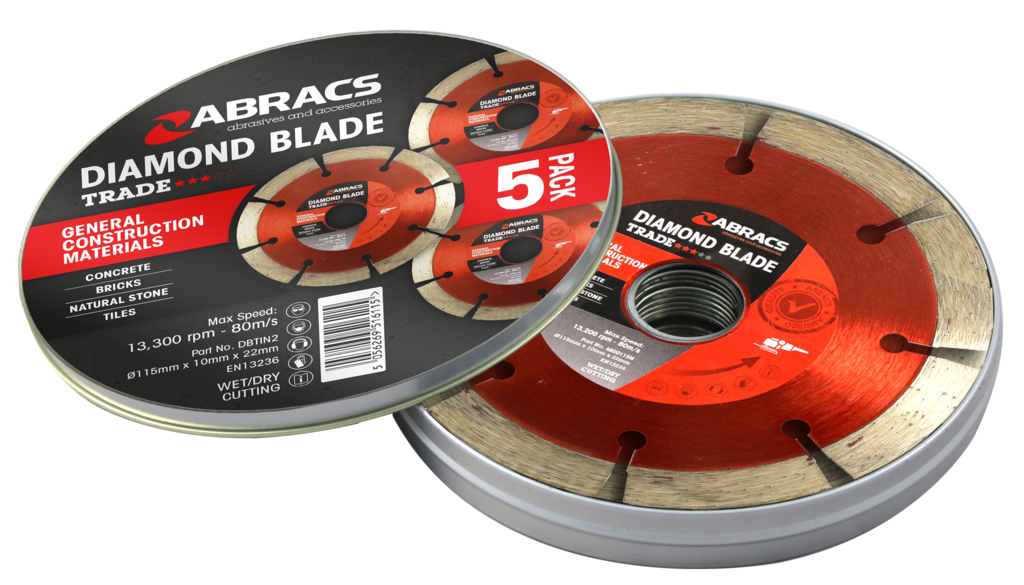 Abracs Gen Construction Diamond Blade Tin 5 115mm
