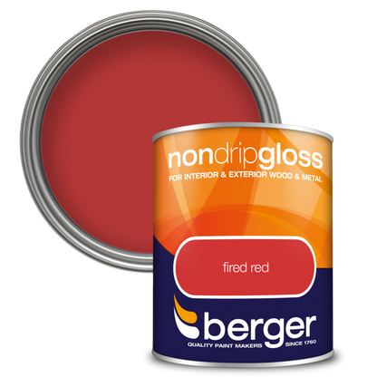 Berger Non Drip Gloss 750ml Fired Red