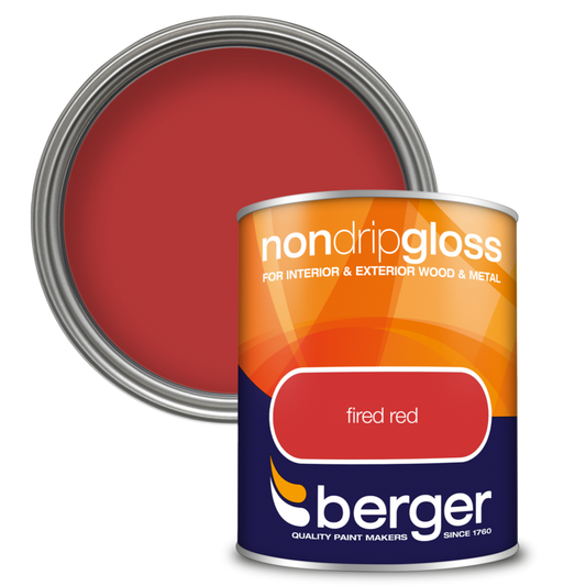 Berger Non Drip Gloss 750ml Fired Red