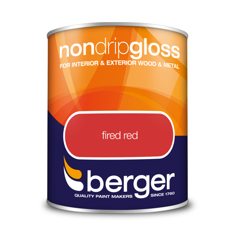 Berger Non Drip Gloss 750ml Fired Red