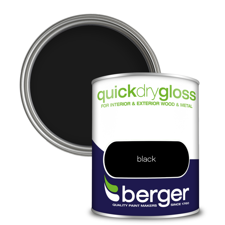 Berger Quick Dry Gloss 750ml Black