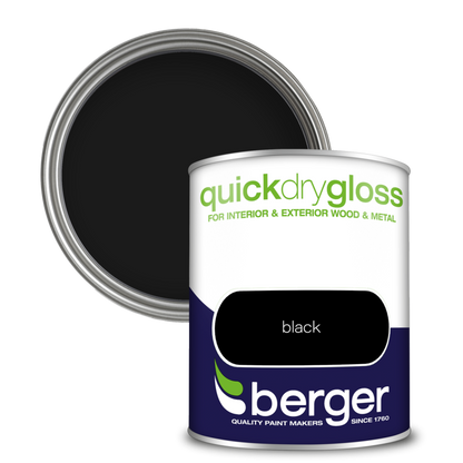 Berger Quick Dry Gloss 750ml Black