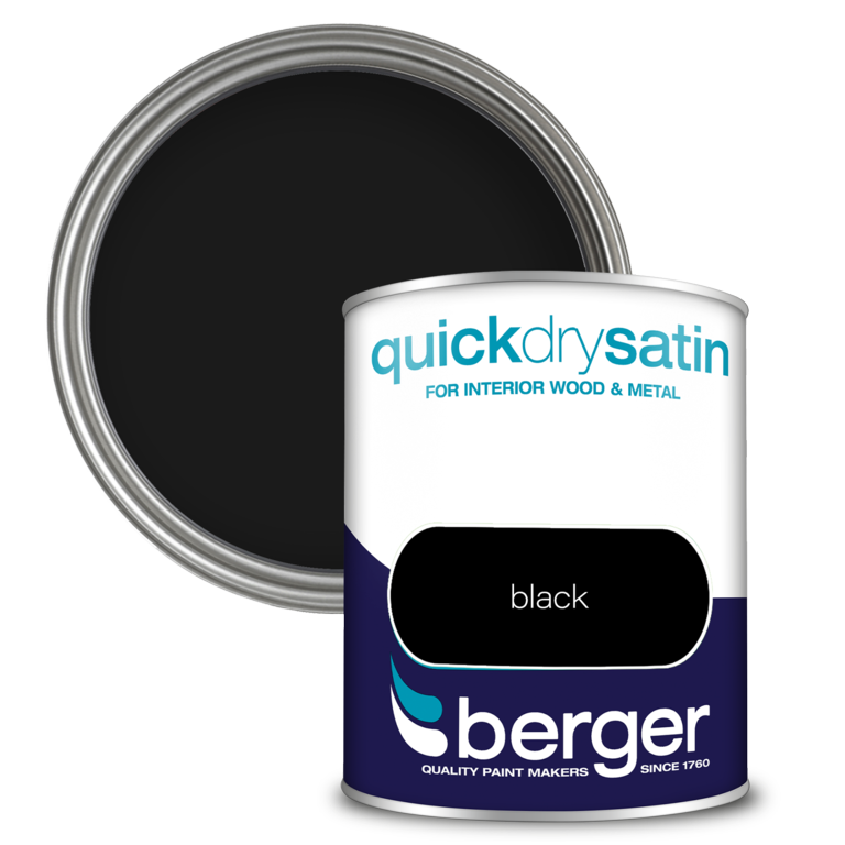 Berger Quick Dry Satin 750ml Black