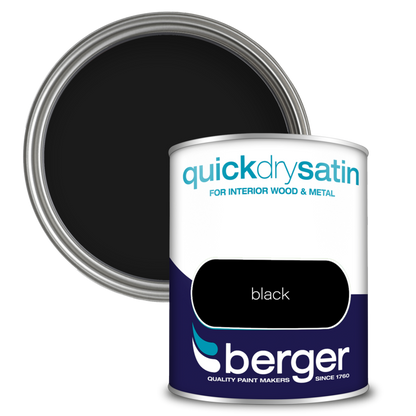 Berger Quick Dry Satin 750ml Black