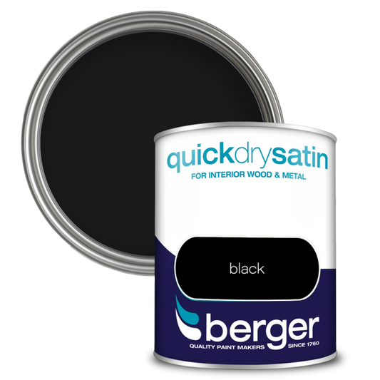 Berger Quick Dry Satin 750ml Black