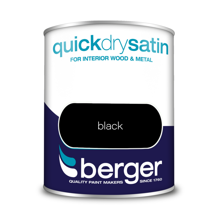 Berger Quick Dry Satin 750ml Black