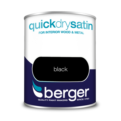 Berger Quick Dry Satin 750ml Black