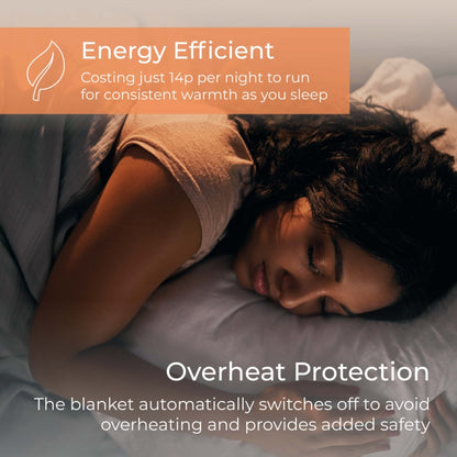 Carmen Full Size White Heated Blanket Double