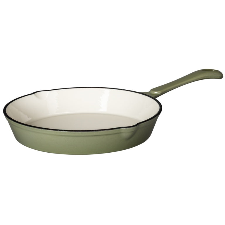 J & L Cast Iron Sage Green Round Fry Pan 23cm