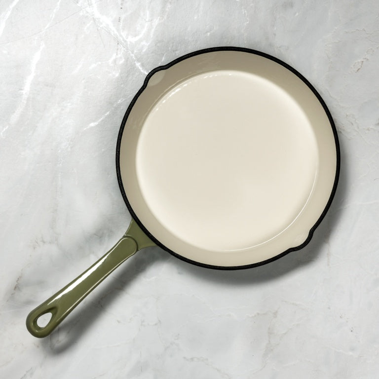 J & L Cast Iron Sage Green Round Fry Pan 23cm