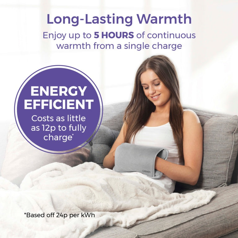 Carmen Rechargeable Hot Water Bottle 24 x 17cm Grey