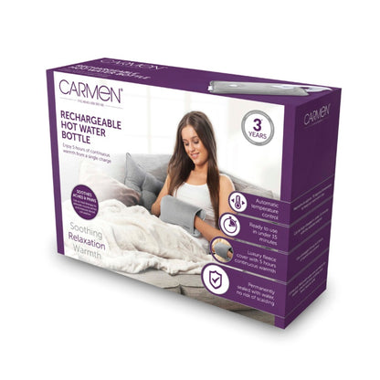 Carmen Rechargeable Hot Water Bottle 24 x 17cm Grey