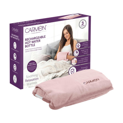 Carmen Rechargeable Hot Water Bottle 24 x 17cm Pink
