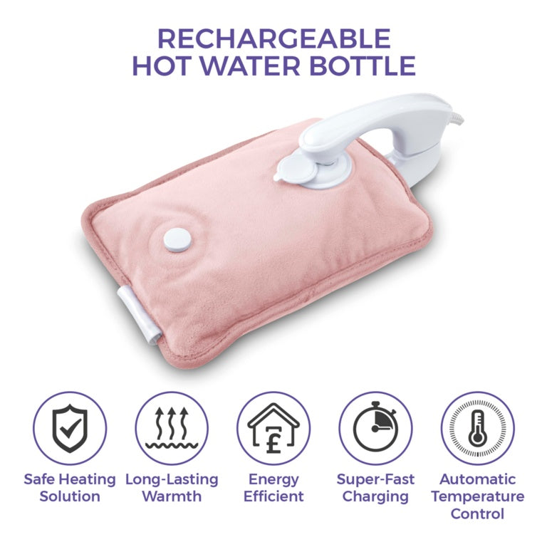 Carmen Rechargeable Hot Water Bottle 24 x 17cm Pink