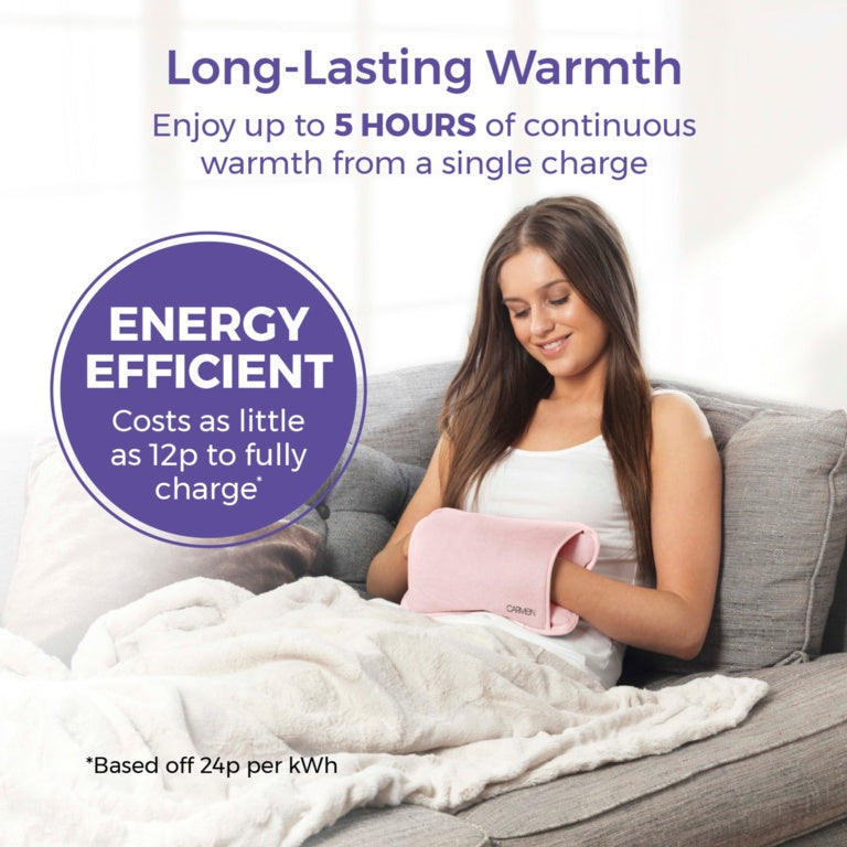 Carmen Rechargeable Hot Water Bottle 24 x 17cm Pink
