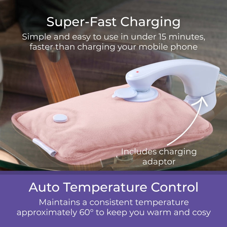 Carmen Rechargeable Hot Water Bottle 24 x 17cm Pink