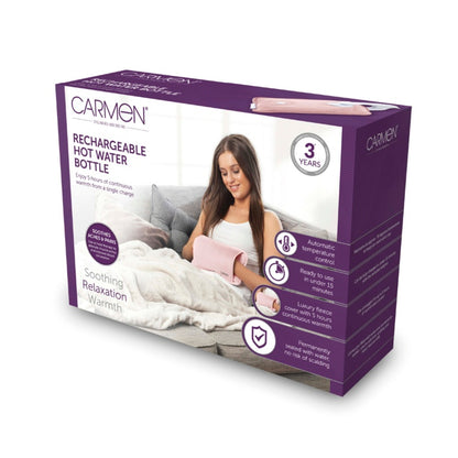 Carmen Rechargeable Hot Water Bottle 24 x 17cm Pink
