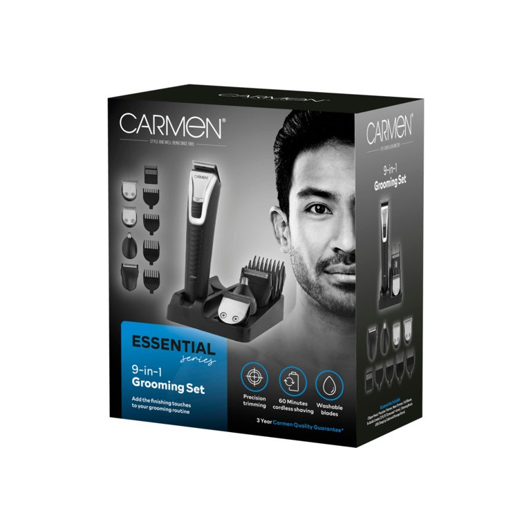 Carmen 4 In 1 Grooming Set Black & Silver