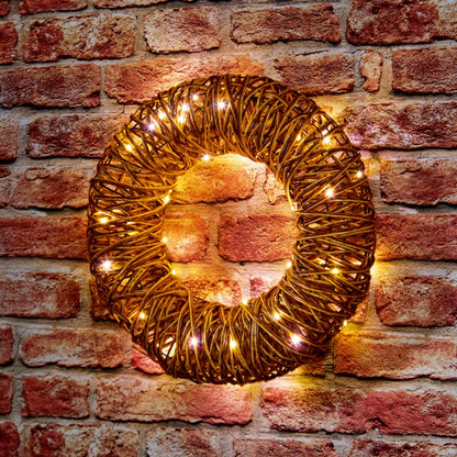 Premier Multi Action Lit Wreath White 38cm
