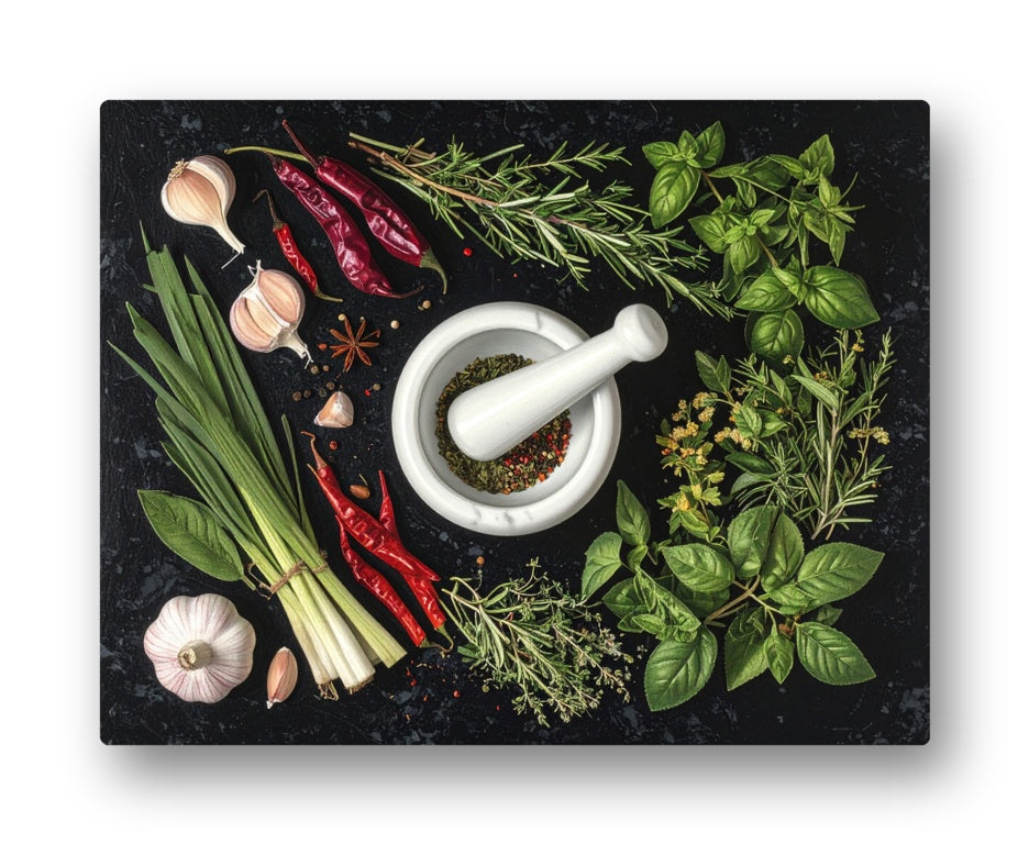 Apollo Glass Worktop Saver 28 x 38cm Herbs & Spices