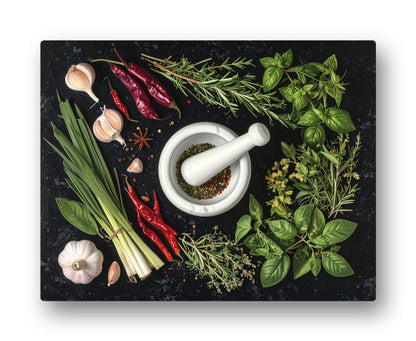 Apollo Glass Worktop Saver 28 x 38cm Herbs & Spices