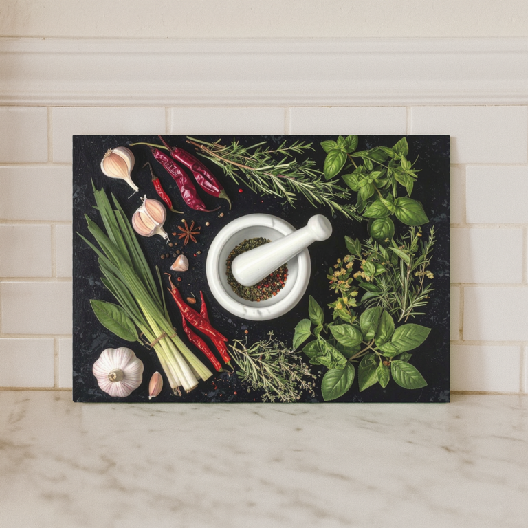 Apollo Glass Worktop Saver 28 x 38cm Herbs & Spices