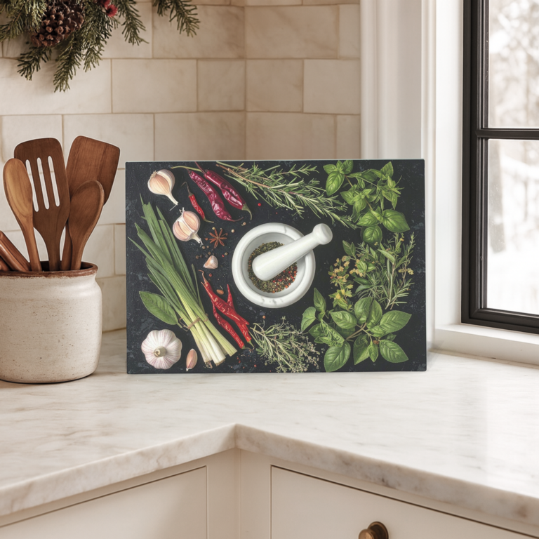 Apollo Glass Worktop Saver 28 x 38cm Herbs & Spices