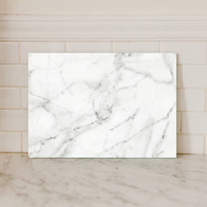 Apollo Glass Worktop Saver 28 x 38cm White Marble
