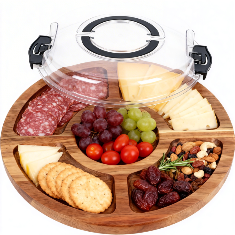 Apollo Acacia Divided Round Serving Board Board4