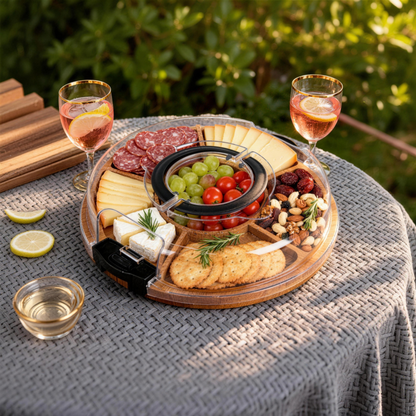 Apollo Acacia Divided Round Serving Board Board4