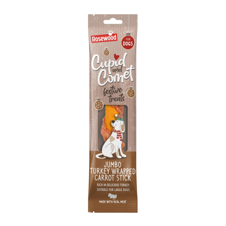 Rosewood Cupid & Comet Jumbo Turkey Wrapped Carrot Stick 70g